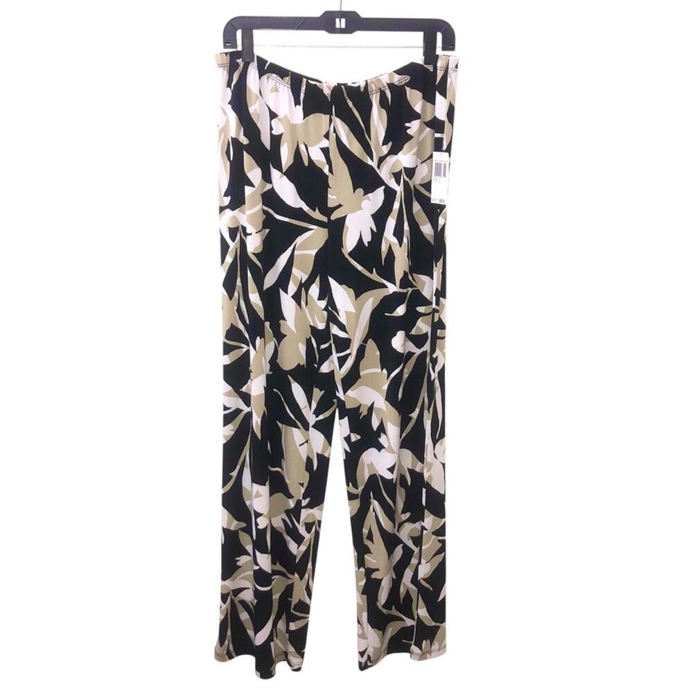 Grace Elements Black White Khaki Wide Leg Pants Size Large